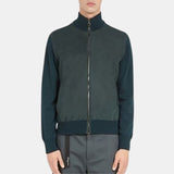 Mens Green Bomber Suede Leather Jacket