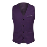 Slim fit Purple Men’s Three Piece Suit with Notch Lapel