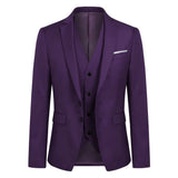 Slim fit Purple Men’s Three Piece Suit with Notch Lapel