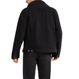 Hooded Black Denim Jacket Mens
