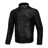 Men’s Real Lambskin Leather Jacket with Hood