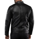 Men's Real Lambskin Black Cafe Racer Leather Jacket