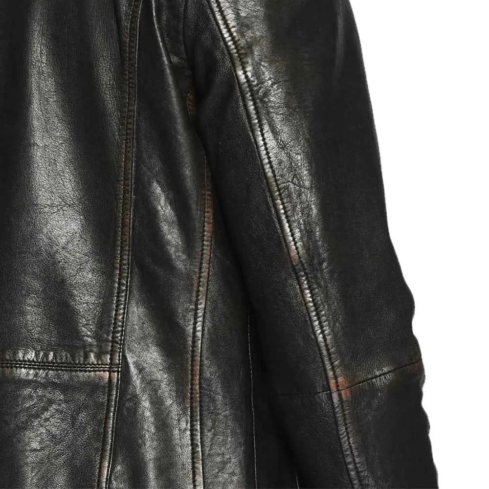 Men's Genuine Black Full Grain Cowhide Leather Jacket