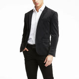 Men's Modern Fit Suede Sport Coat Blazer Black