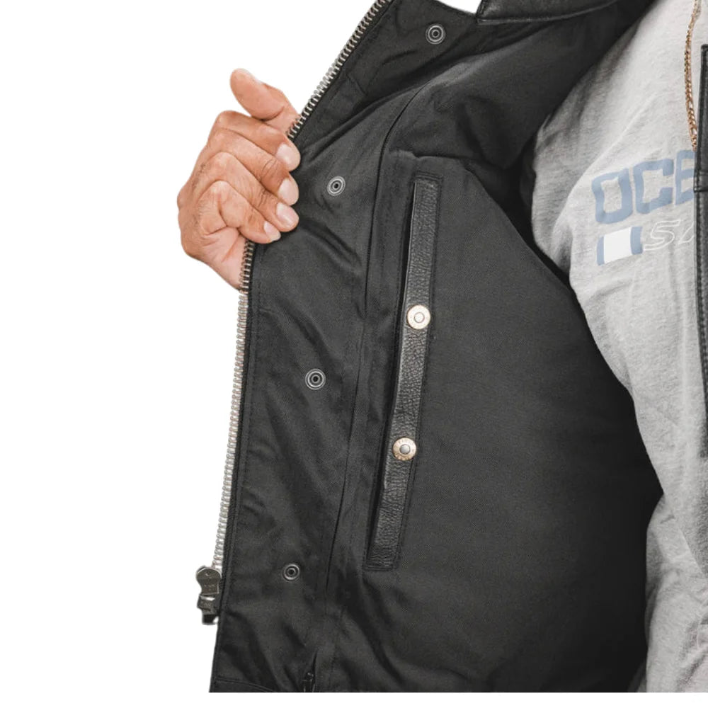 Men’s Club Dyed Cowhide Leather Motorcycle Vest