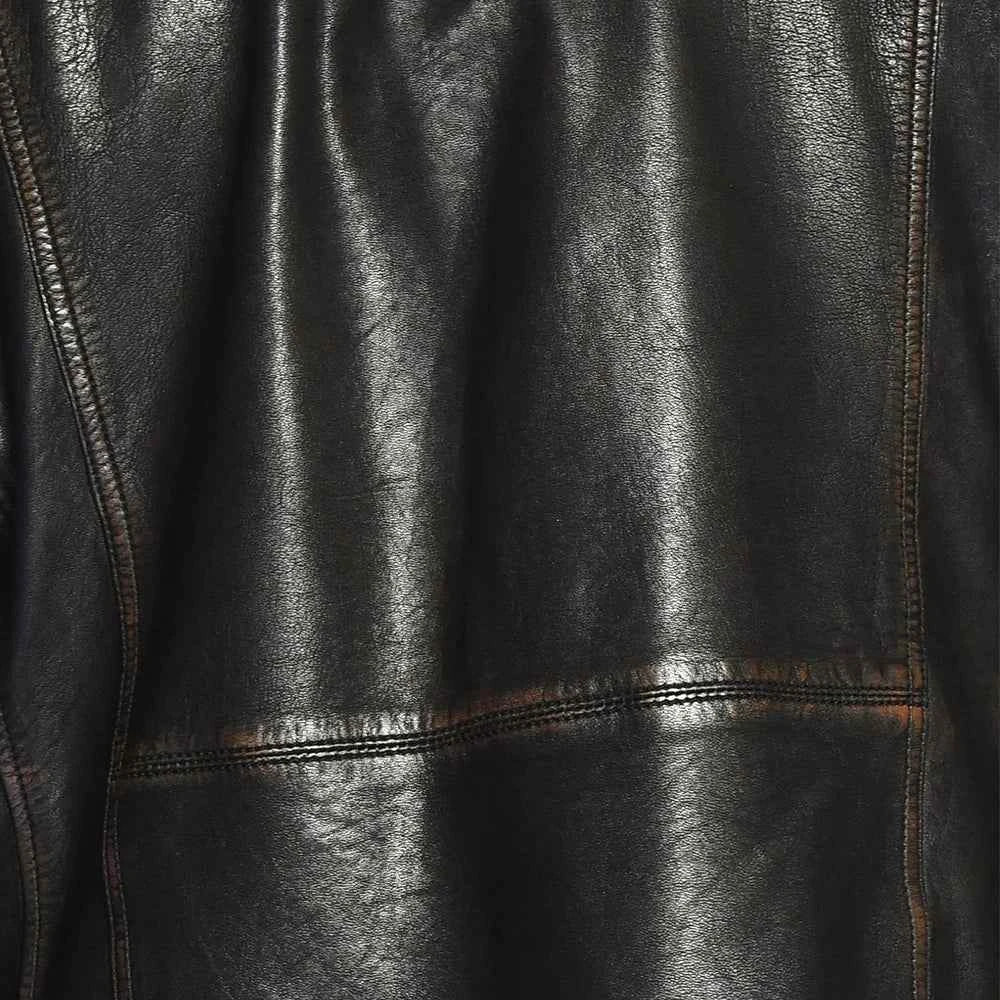 Men's Genuine Black Full Grain Cowhide Leather Jacket