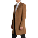 Men's Camel Brown Single Breasted Wool Coat