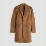 Men's Camel Brown Single Breasted Wool Coat