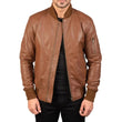 Men's Western Brown Vintage Leather Bomber Jacket