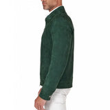 Mens Suede Green Leather Shirt Jacket