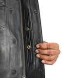 Men’s Club Dyed Cowhide Leather Motorcycle Vest