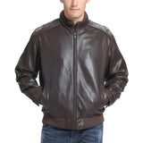 Men's Classic Fit Lambskin Bomber Jacket