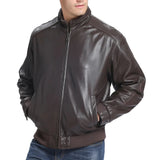 Men's Fit Lambskin Leather Bomber Jacket
