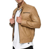 Men's Camel Brown Urban Lambskin Jacket