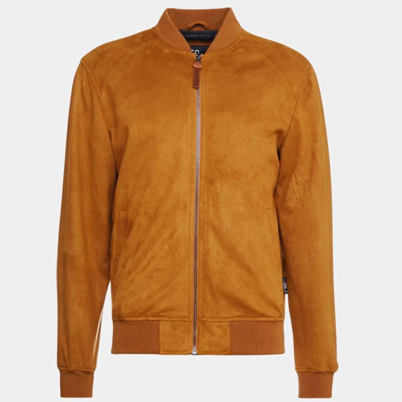 Mens Letterman Yellow Suede Leather Jacket