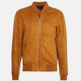 Mens Letterman Yellow Suede Leather Jacket
