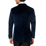 Men’s Navy Blue Velvet Dinner Jacket – Classic Formal Tuxedo Blazer