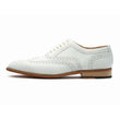 Wholecut Brogue Leather Lace-up White Oxford Shoes