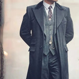 Thomas Shelby Peaky Blinder Men's Gangster Black Wool Coat