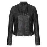 Olivia Slim Fit Womens Black Leather Moto Jacket