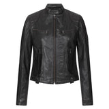 Olivia Slim Fit Womens Black Leather Moto Jacket