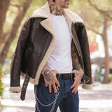 Rocky IV Sylvester Bomber Shearling Leather Jacket