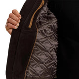 Men's Brown Aviator Nubuck Leather Fur Leather Jacket