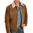 Men's Sherpa Lined Boar Suede Brown Jacket