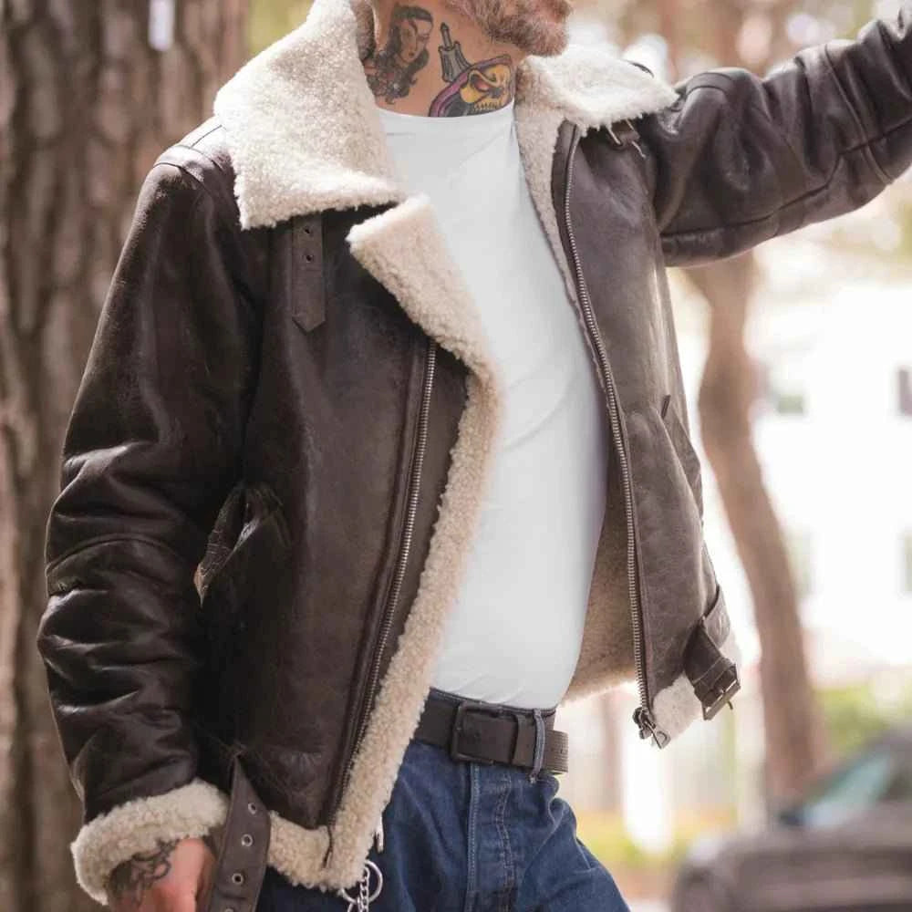 Rocky IV Sylvester Bomber Shearling Leather Jacket