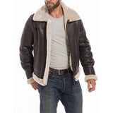 Sheepskin Raf Men's Fur Shearling Bomber Brown Aviator Jacket