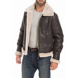 Sheepskin B3 Raf Men's Fur Bomber Brown Aviator Jacket