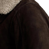 Men's Brown Aviator Nubuck Leather Jacket