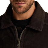 Men's Brown Aviator Nubuck Fur Jacket