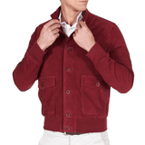 Men's High Neck Suede Leather Bomber Jacket