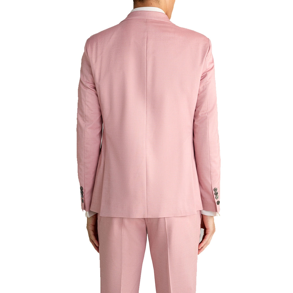 Pink Wool Tailored Fit Single Breasted 2-Piece Suit