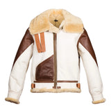 Mens USAAF Type B-3 Bomber Aviator Pilot Sheep Leather Flight Jacket
