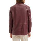 Men's Two Button Real Wine Red Blazer Jacket