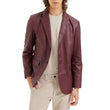Men's Real Wine Red Leather Blazer Jacket