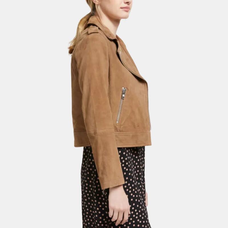 Women Brown Moto Jacket
