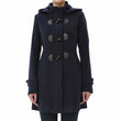 Women’s Wool Blend Navy Blue Hooded Duffle Coat