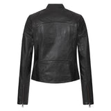 Olivia Slim Fit Womens Black Leather Moto Jacket