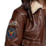 Women’s Shearling Brown USAAF Leather Aviator Jacket