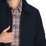 Men's Navy Blue Wool Blend Jacket